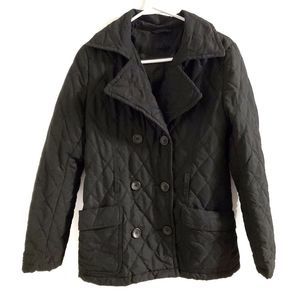 Women's H&M Quilted Black Double Breasted Peacoat Size 6